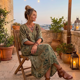 Aleta | Oversized Midi-jurk met Knopsluiting en Zakken