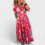 Catrisa - Bloemenprint V-hals Tasjurk