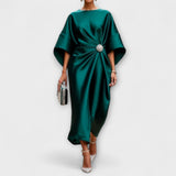 Luxe Shimmer Satin Lange Jurk