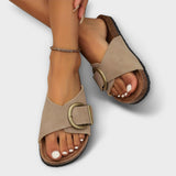 Margie - Dames Kork Pantoffels met Gespsluiting Design