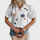 Emily - Modieuze Blouse met Puntige Uitsnede