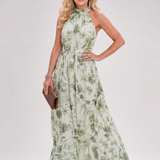 Guinevere | Bloemenpatroon Vloeiende Midi-jurk