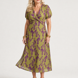 Virel | Ontspannen Bloemendesign Midi-jurk