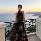 Sior | Bloemen Halter-Neck Midi-Jurk