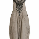 Emma™ | Ruimvallende Boho Jumpsuit met Borduurdetail