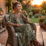 Aleta | Oversized Midi-jurk met Knopsluiting en Zakken