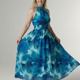 Sylin | Geraffineerde Halter Midi Jurk