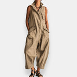 Martina™ | Ruimvallende Mouwloze Jumpsuit met Grote Zakken