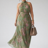 Mirelle | Geraffineerde Halter Midi-Jurk