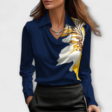 Meli - Glanzende Blouse met Geraffineerde Kraag