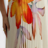 Michelle - Sweetheart Maxi Jurk in Oranje Bloem