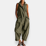 Martina™ | Ruimvallende Mouwloze Jumpsuit met Grote Zakken
