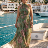 Mirelle | Geraffineerde Halter Midi-Jurk
