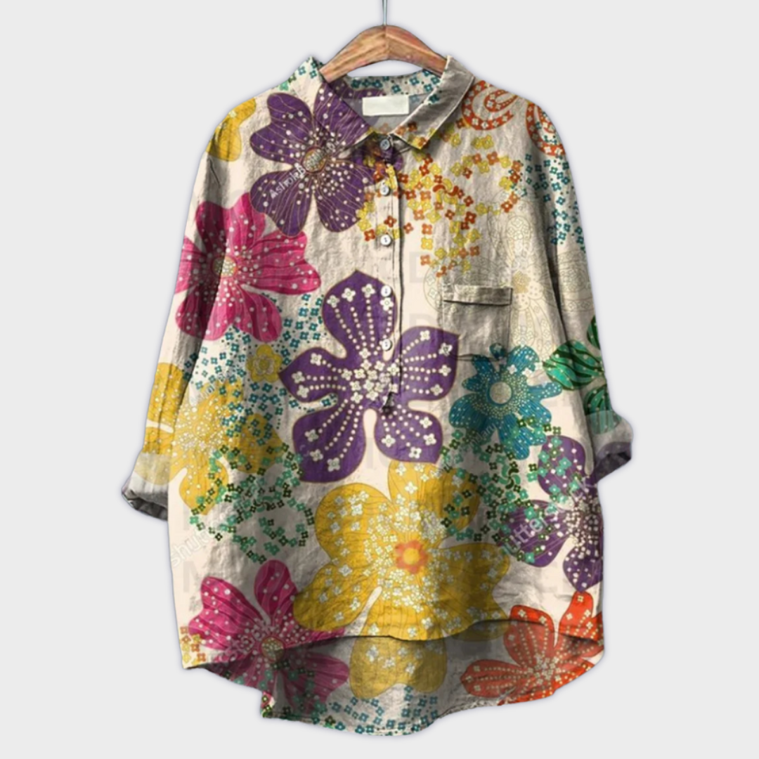 Magdalena - Handgemaakte Damesblouse met Bloemendessin