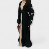 Jasmin - Stijlvolle Cardigan en Jurk Duo met Strikdecoratie