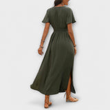 Heather - Elegante Boho jurk met V-hals en lange mouwen