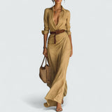 Doris | Lange Mouwen Maxi Jurk