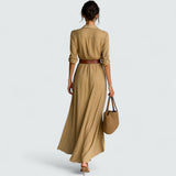 Doris | Lange Mouwen Maxi Jurk