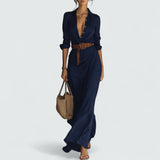 Doris | Lange Mouwen Maxi Jurk