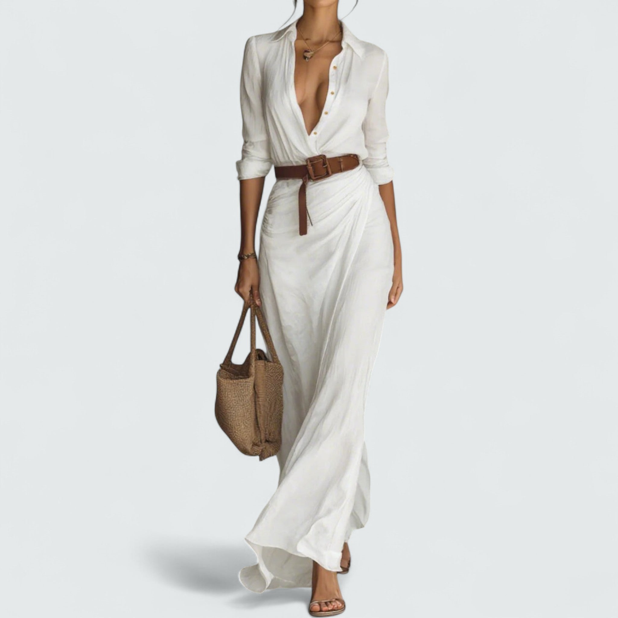 Doris | Lange Mouwen Maxi Jurk