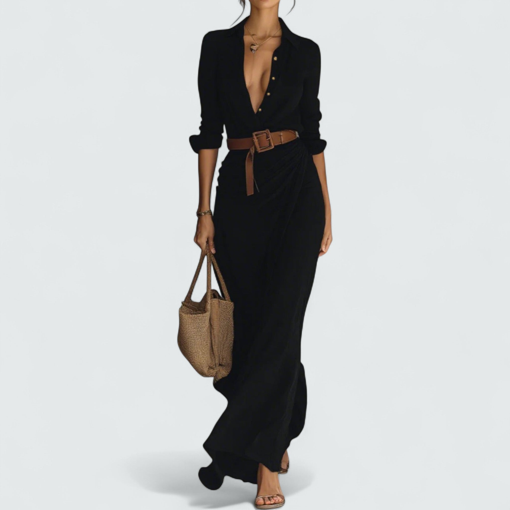 Doris | Lange Mouwen Maxi Jurk