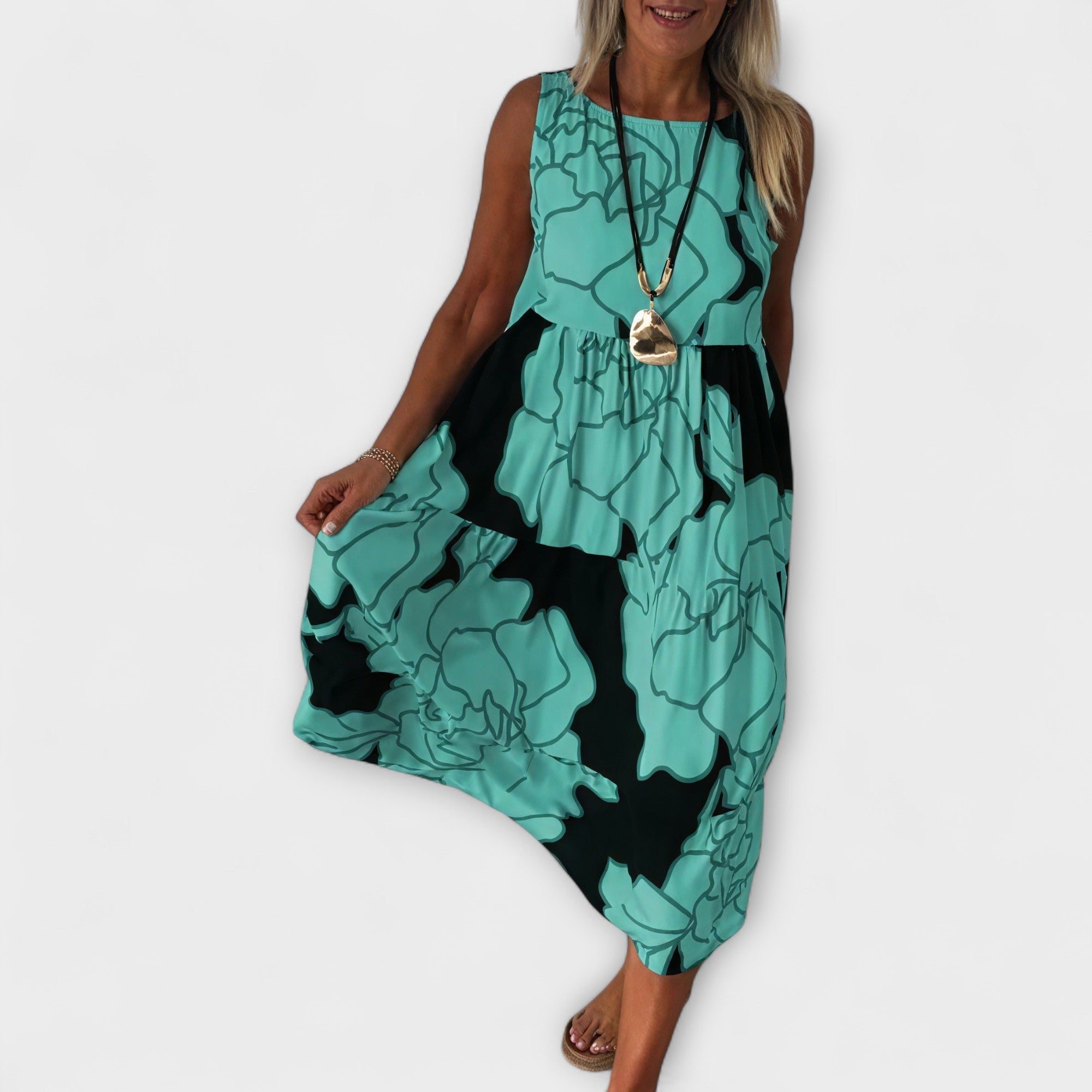Bloemen Midi-jurk met Laagjesrok