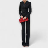 Noa - Zwart Parelbelegd Rugloos Korte Blazer Set
