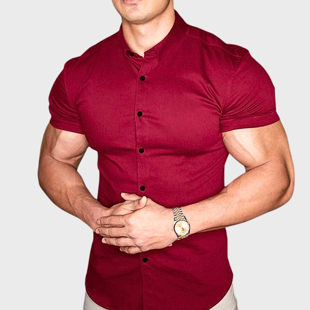 Ricardo - Korte Mouwen Slim Fit Overhemd