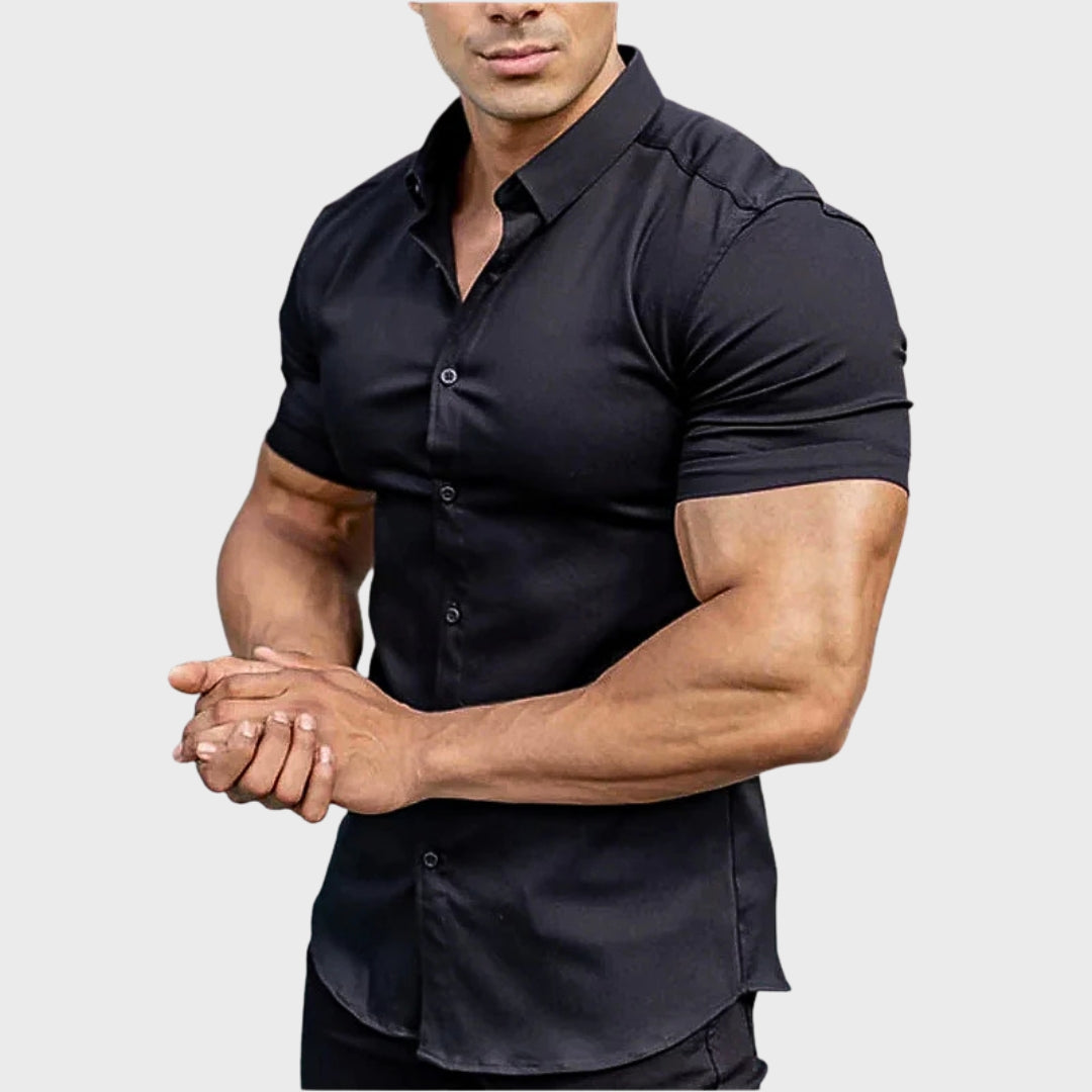 Ricardo - Korte Mouwen Slim Fit Overhemd