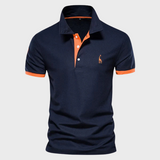 Sébastien | Polo Contrasté Broderie Girafe