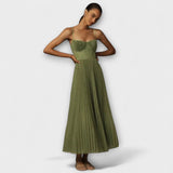 Marilyn - Midi Faltenrock Kleid van Tüll met Bustier-Design