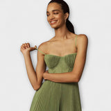 Marilyn - Midi Faltenrock Kleid van Tüll met Bustier-Design