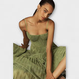 Marilyn - Midi Faltenrock Kleid van Tüll met Bustier-Design