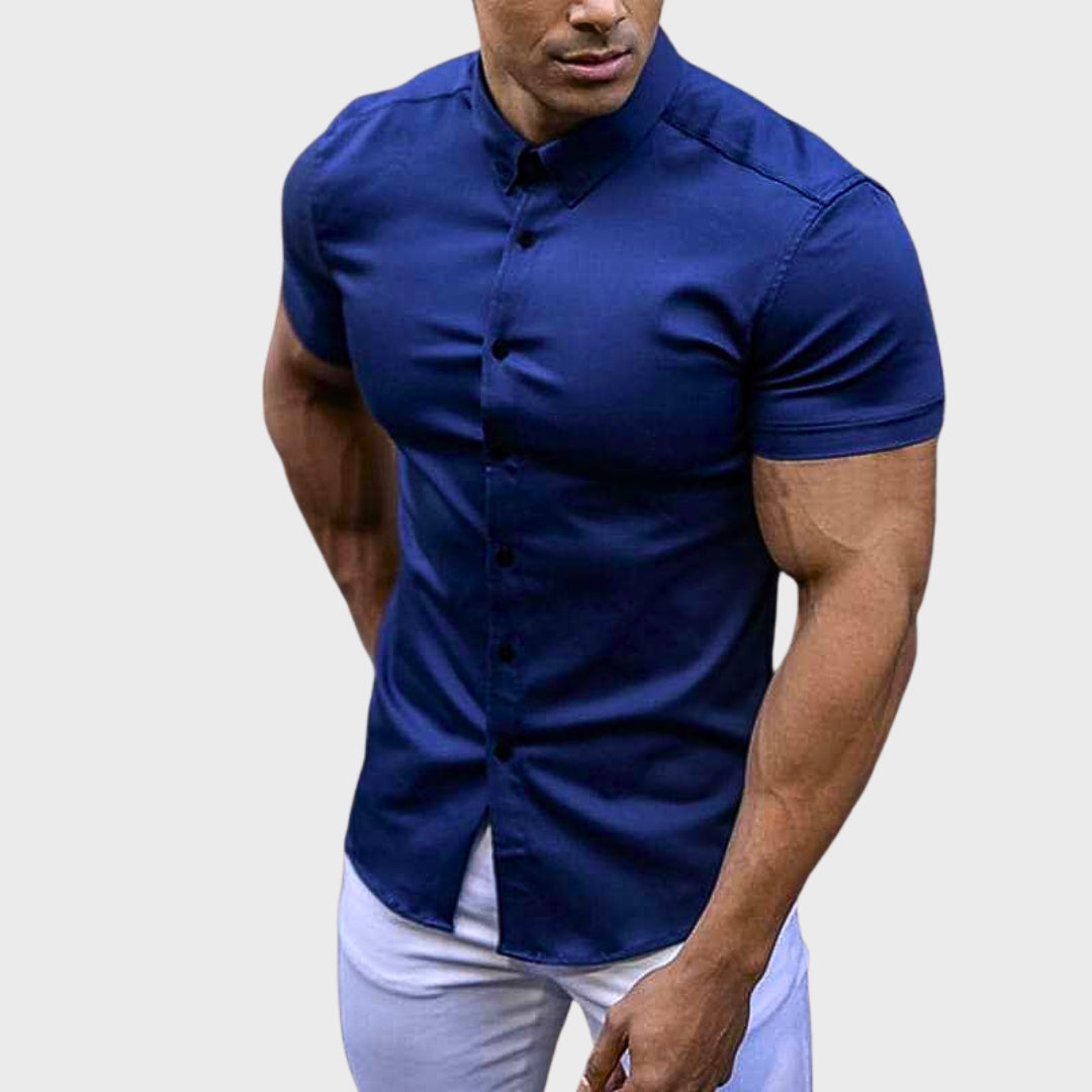 Ricardo - Korte Mouwen Slim Fit Overhemd