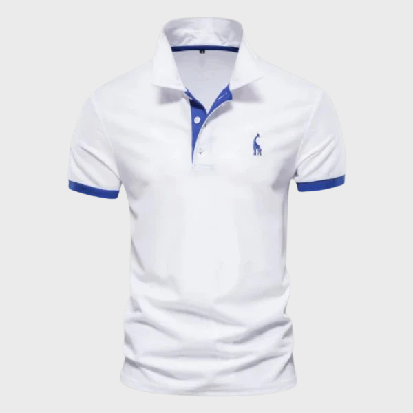 Sébastien | Polo Contrasté Broderie Girafe