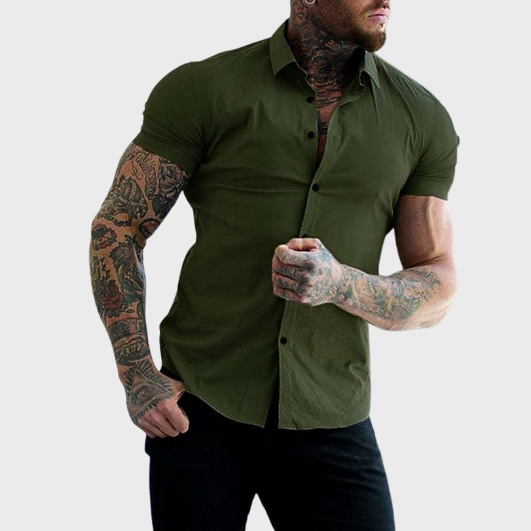Ricardo - Korte Mouwen Slim Fit Overhemd