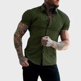 Ricardo - Korte Mouwen Slim Fit Overhemd