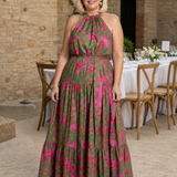 Rowen | Drapé Halter Midi-jurk