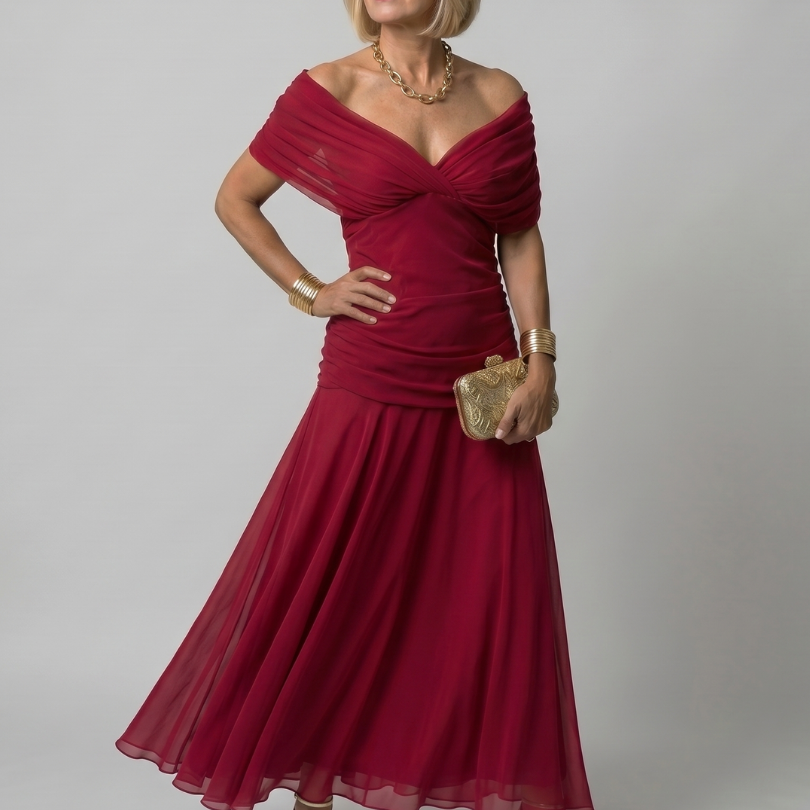 Calen | Off-Shoulder Midi-Jurk