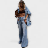 Blair - Ruim gesneden mouwloze denim-set