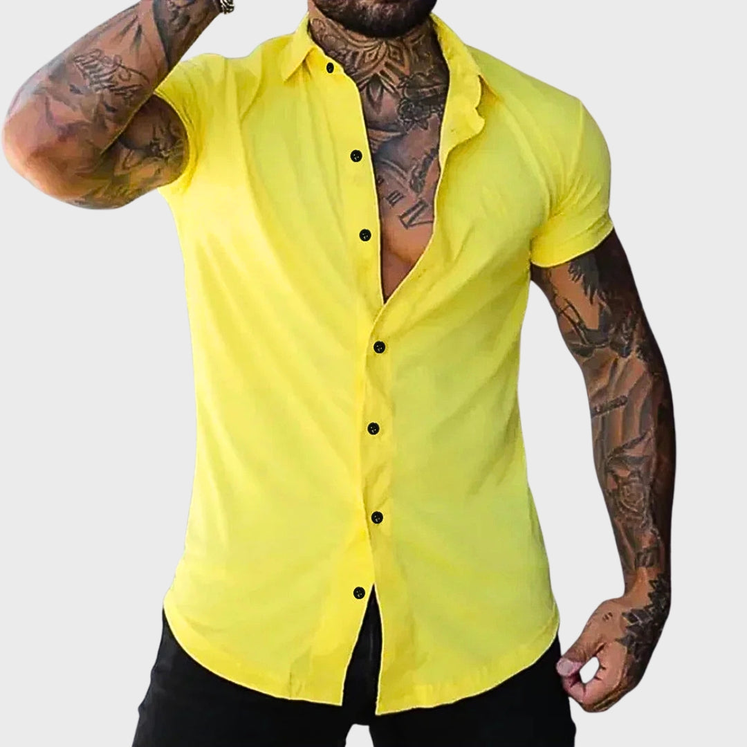 Ricardo - Korte Mouwen Slim Fit Overhemd