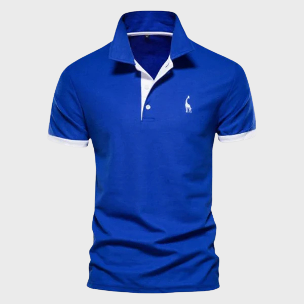 Sébastien | Polo Contrasté Broderie Girafe