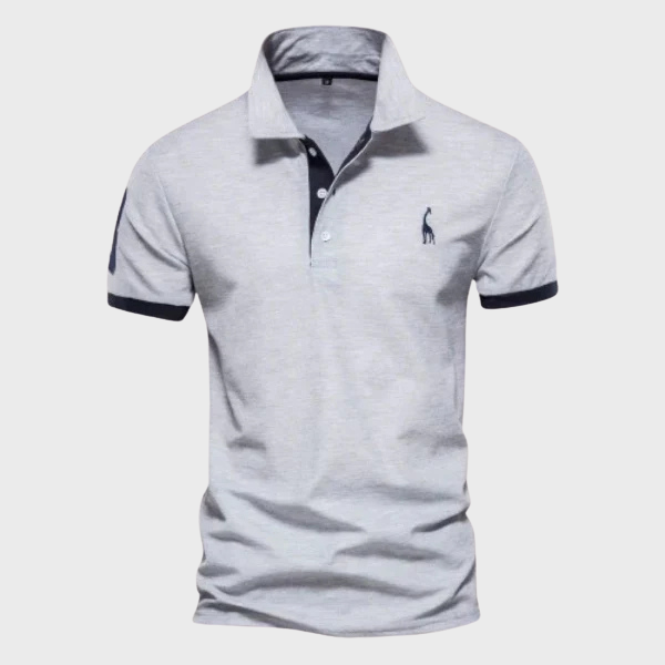 Sébastien | Polo Contrasté Broderie Girafe