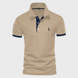 Sébastien | Polo Contrasté Broderie Girafe