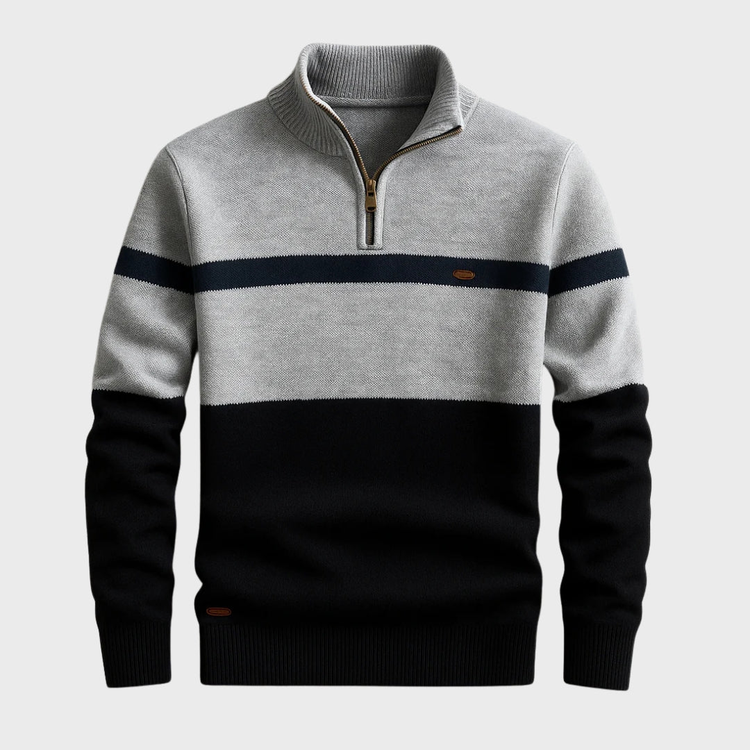 Afonso - Sweatshirt met Klassieke Ritskraag