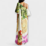 Melody - Asymmetrisch Floral-Maxikleed
