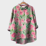 Magdalena - Handgemaakte Damesblouse met Bloemendessin