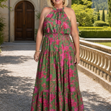Rowen | Drapé Halter Midi-jurk