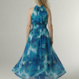 Sylin | Geraffineerde Halter Midi Jurk