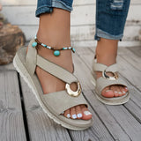 Skylar | Platte Sandalen Met Metalen Gesp